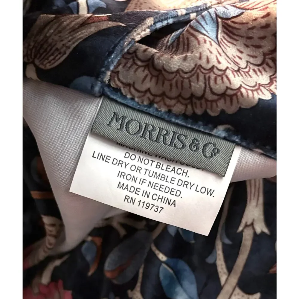 William Morris & Co. Window Curtains Panels Lodden Navy Blue Clay 37X84” Velvet - Picture 4 of 12